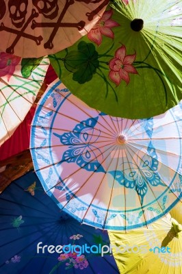 Asian Umbrellas Stock Photo