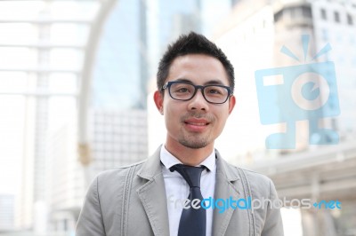 Asian Young Business Man Portrait Stock Photo