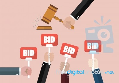 Auction And Bidding Concept Stock Image