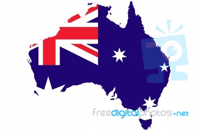 Australia Map Background  Stock Image