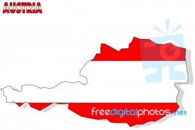Austria Map Flag Stock Image