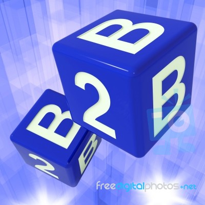 B2b Dice Background Showing Commercial Deals Stock Image