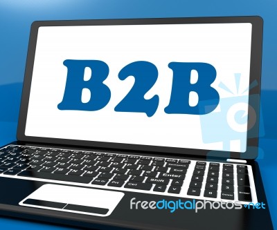 B2b On Laptop Shows Trading And Commerce Online Stock Image