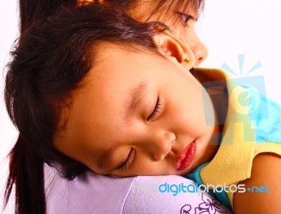 Baby sleeping on mother s shoulder stock photo  royalty free image id Baby sleeping on mother s shoulder stock photo  royalty free image id