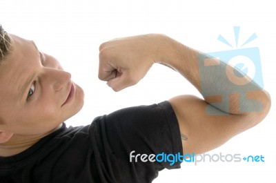 Back Pose Of Muscular Man Stock Photo