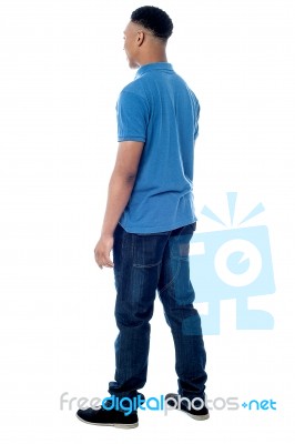 Back Pose Of Young Male Stock Photo