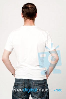 Back View Of Middle Aged Man Stock Photo