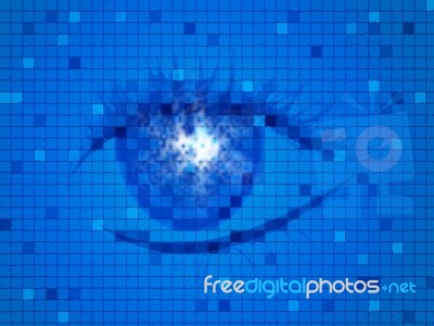 Background Blue Means Human Eye And Design Stock Image