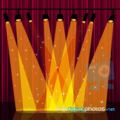 Background Spotlight Indicates Stage Lights And Backdrop Stock Image