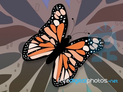 Background With Butterfly Stock Image