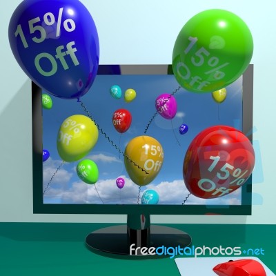 Balloon with 15 percent discount Stock Image