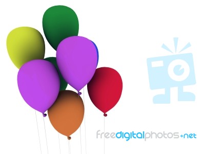 Balloons Multicolor 3D Stock Image