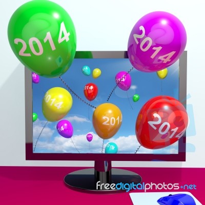 Balloons with 2014 New year Stock Image