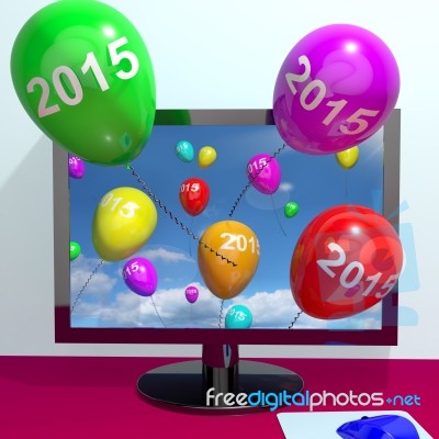 Balloons With 2015 New Year Stock Image