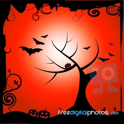 Bats Halloween Means Trick Or Treat And Autumn Stock Image
