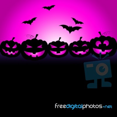 Bats Halloween Means Trick Or Treat And Celebration Stock Image