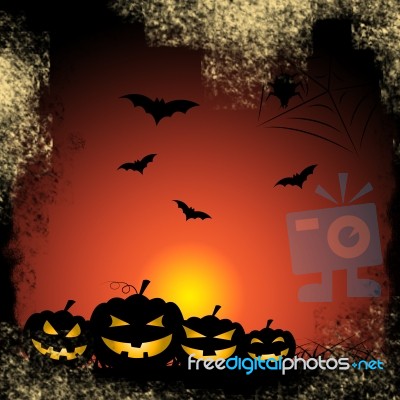 Bats Pumpkin Shows Trick Or Treat And Celebration Stock Image