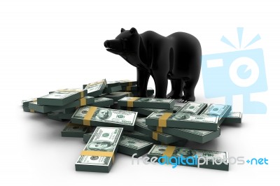 Bear With Money Stock Image