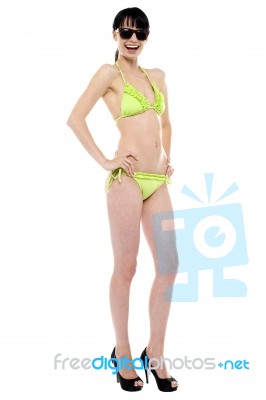 Beautiful Bikini Swimsuit Model Stock Photo