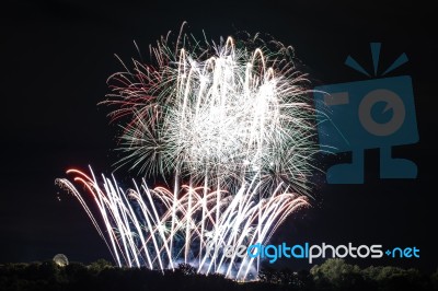 Beautiful Colorful Fireworks Stock Photo