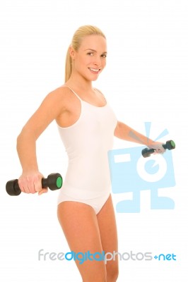 Beautiful Fit Blonde Woman Stock Photo