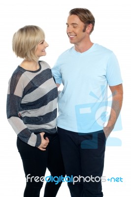 Beautiful Love Couple Admiring Each Other Stock Photo