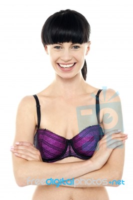 Beautiful Smiling Caucasian Bikini Woman Stock Photo