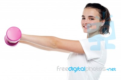 Beautiful Young Girl Working Out Stock Photo
