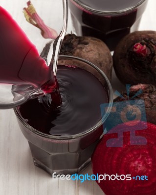 Beet Juice With Beetroot Stock Photo