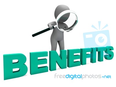 Benefits Character Means Perks Favors Or Rewards
 Stock Image