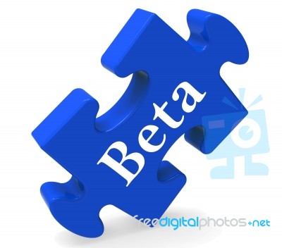 Beta Puzzle Shows Demo Software Or Development Stock Image