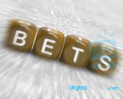 Bets Dice Displays Gambling Chance Or Sweep Stake Stock Image