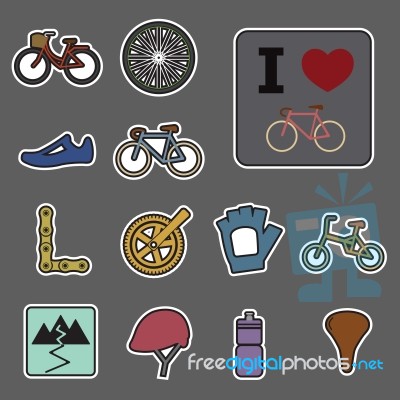 Bicycle Icons Stock Image