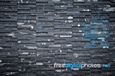 Black Brick Wall Stock Photo