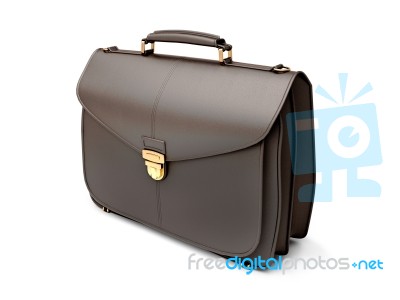 Black Business Briefcase Isolated Stock Image