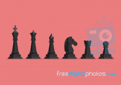 Black Chess Piece  Icons Set Stock Image