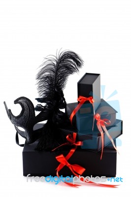 Black Gift Box Stock Photo