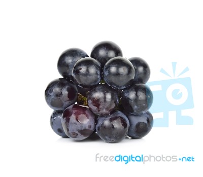 Black Grape Isolated On The White Background Stock Photo