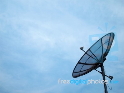 Black Satellite Dish Stock Photo