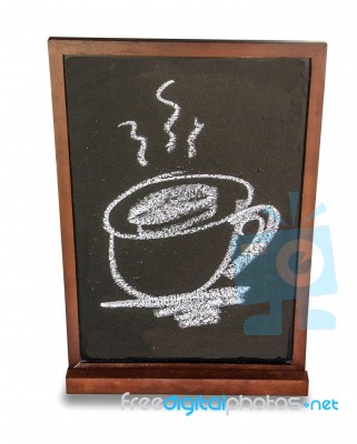 Blackboard Of Menu Coffee Isolated On White Background Stock Photo