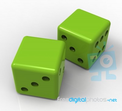 Blank Green Dice Shows Copyspace Gambling And Luck Stock Image