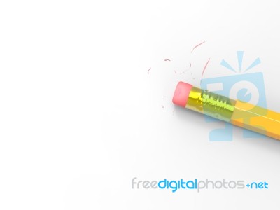 Blank Paper With Pencil Eraser Shows Erased Text Copyspace Stock Image