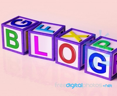 Blog Blocks Show Internet Marketing Opinion Or News Stock Image
