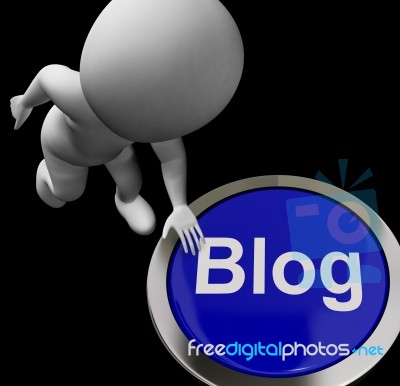 Blog Button For Blogger Or Blogging Web Sites Stock Image