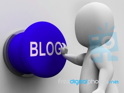 Blog Button Shows Online Expression Information Or Marketing Stock Image