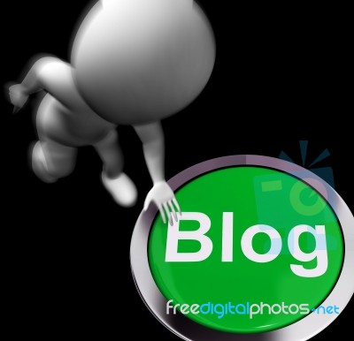 Blog Pressed Means Information Or Expressing Thoughts Online Stock Image