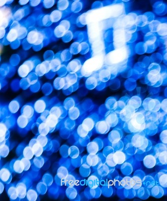 Blue Bokeh With Music Note Stock Photo