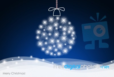Blue christmas bauble background Stock Image