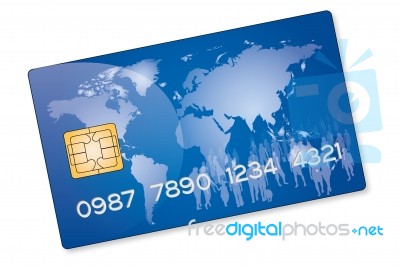 Blue Credit Card Stock Image