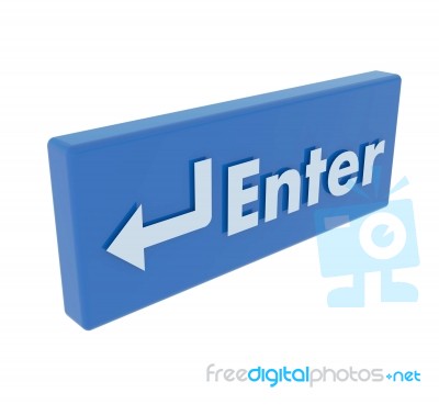 blue Enter Button Stock Image